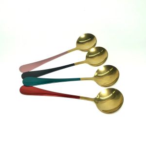 NARITA ช้อนตักซุป ช้อนทองเหลือง ช้อนกิมจิ ช้อนเกาหลี ช้อนขนมหวาน ตักไอติม คละสี