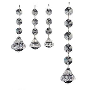 10Pcs Tirai Manik Kristal Akrilik Tirai Manik Kristal Kaca Tirai Crystal Mengkilap