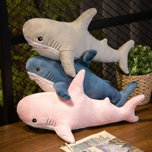 QUANSEN 30cm Shark Plush Toy Soft Stuffed Animal Reading Pillow Birthday Gifts Cushion Doll Gift