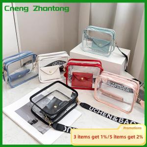 Cneng Women Transparent Bagwith PVC Clear Purse Crossbody Shoulder Bags With Removable Strap