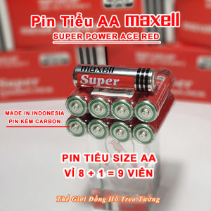 9 VIÊN PIN TIỂU MAXELL SUPPER POWER ACE RED – INDONESIA Vỏ Nhôm Chống Chảy Nước