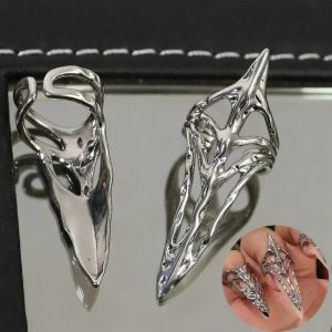 LUMINOU Thiết kế rỗng Móng tay phong cách Gothic loại Phụ kiện trang sức Nhẫn loại Nhẫn đeo ngón tay Trang sức nhẫn rỗng Phụ Nữ Cô Gái