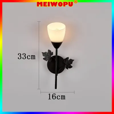 Retail And Wholesale Iron Flower Wall Lamp Nordic Bedroom Bedside Single Double Heads Living Dining Corridor Aisle Study Sconce Light