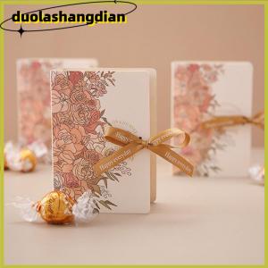 [Duola] กล่องของขวัญรูปหนังสือ1ชิ้นพร้อมริบบิ้นกระดาษแข็งลูกอมกล่องบรรจุภัณฑ์ของขวัญช็อคโกแลตสำหรับงานแต่งงานวันเกิดวันแม่