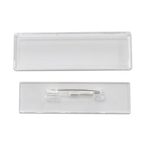 5Pcs 7.5x2cm Acrylic Name Plate Name Tag Holder Name ID Badge Holder Case Pin