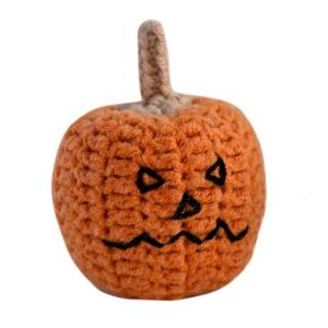 Handmade Knitted Pumpkin Head with Positive Message Cards Halloween Festivals Crochet Pumpkin Dolls Ornament for Gifting