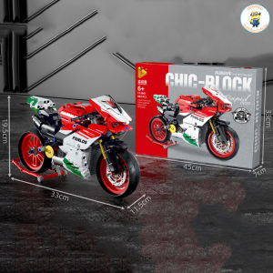 Đồ Chơi Lắp Ráp Xếp Hình Panlos Mô Hình Siêu Xe Motor Phân Khối Lớn Kawasaki Ninja H2RDucati 1299 No.672001672003 Với 810PCS