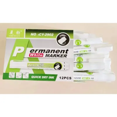 12pcs White Permanent Marker Pen / Bullet tip pentel pen permanent marker Ink Refillable