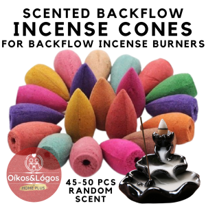 [Oikos & Logos]  Aromatherapy Scented Backflow Incense Cones 45-50pcs per pack - Assorted and random scents -  - PH Ready Stock