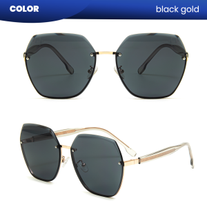 IOOI Eyewear - Kacamata Hitam Kotak Over Size Sunglasses Bahan Metal PC Anti UV Fashion Wanita 8194