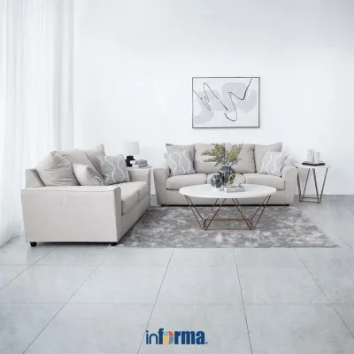 PROMO BIG SALE Informa Ashley Stairatt-2 Set Sofa Fabric 2 & 3 Seater - Cokelat Muda Sofa Ruang Tamu Sofa Minimalis Kursi Sofa Kursi Ruang Tamu
