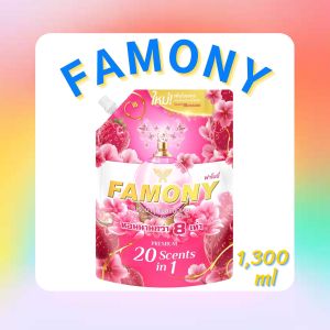 FAMONY ฟาโมนี่ กลิ่นSweet Blossom สีชมพู ปรับผ้านุ่มเข้มข้นพิเศษ ขนาด 1300 มล.