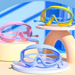 EAURA Không thấm nước Kính bơi Chống sương mù Gọng lớn Kính lặn Silicone Chống rò rỉ Kính tập bơi Người mới bắt đầu bơi lội