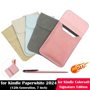 YESMILE 10/11/12th Generation e-Reader Sleeve 6.8 7 10.2 inch PU Leather Storage Bag High Quality Ultra Carrying Case for Kindle Paperwhite/Colorsoft/Scribe