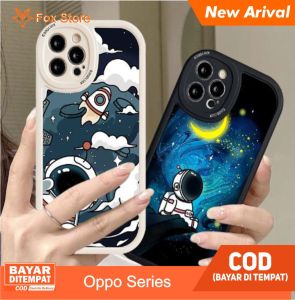 FOX Case Oppo A18 A38 A54S A58 4G A78 4G Casing Astronot Nasa Bulan