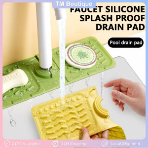 1PC Faucet Mat Silicone Faucet Handle Drip Catcher Tray Mat Faucet Water Catcher Mat With A Round Hole For Kitchen Sink Accessories
