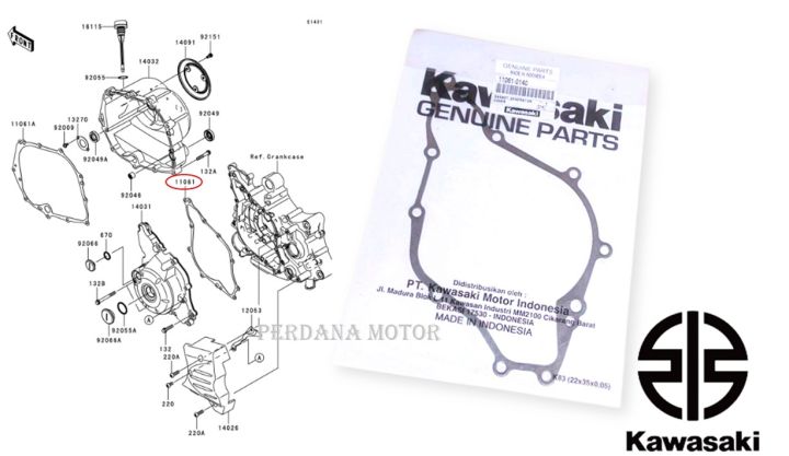 paking packing gasker magnet kiri zx 130 zx130 original Kawasaki
