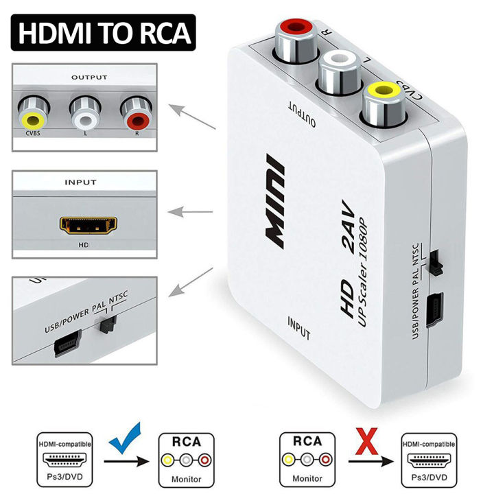 HDMI to RCA Konverter HDMI to AV RCA Converter Adapter Input HDMI