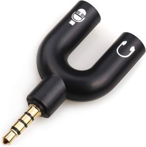 (COD) Spliter Audio Shape U 3.5mm ke Headphone & Mic
