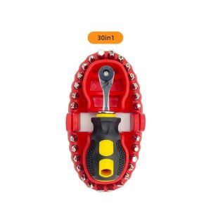 LITUILI High Hardness Screwdriver Set Multi-functional ic CR-V ic Drill Bit Creative Design 30-in-1 Ratchet Wrench Household Hardware