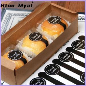 tantuoye 100x Black Handmade Adhesive Seal Stickers DIY Cake Gift Packing Label Stickers
