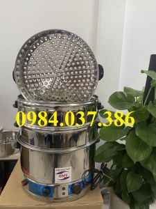 Nồi hấp bánh bao Flan chạy bằng điện inox 3 tầng size 40cm