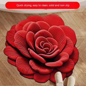Irregular Flower Shape 3D Diatomite Mat Diatomaceous Earth Bath Mat Absorbent Quick Dry Non Slip Bathroom Floor Mat Kitchen Carpet Soft Living Room Bedroom Rug