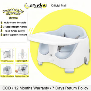 doudou 3 in 1 Portable Adjustable Baby Booster Seat | Lightweight Dining Feeding Chair 0-3 Years