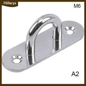 [Hillarys] M5 6 8 Hook Hooks Eye Plate Heavy Oblong Duty Steel Stainless Pad Mount Wall U Boat Ceiling Hanger Ring Garage Hammock D Shape