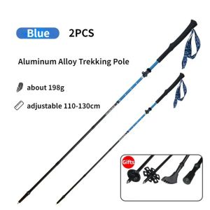 MAP BROTHER M3030 Lightweight Folding Quick Lock Trekking Pole Hiking Trail Running Walking Stick Aluminum Alloy Adjustable 110-130CM