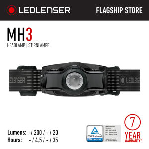 LEDLENSER MH3 - Headlamp - include Battery - Box Bright LED LIGHT