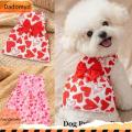 VIVIDI Bow Lace Spring Dog Princess Dress Breathable Heart Patten Medium/Small Pet Skirts Cute Comfortable Dog‘s Summer Dress For Puppy Poodle Chihuahua Etc. 