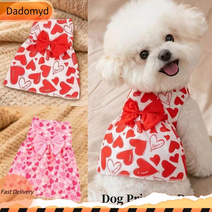 VIVIDI%20Bow%20Lace%20Spring%20Dog%20Princess%20Dress%20Breathable%20Heart%20Patten%20Medium/Small%20Pet%20Skirts%20Cute%20Comfortable%20Dog%E2%80%98s%20Summer%20Dress%20For%20Puppy%20Poodle%20Chihuahua%20Etc%20-%20Image%202