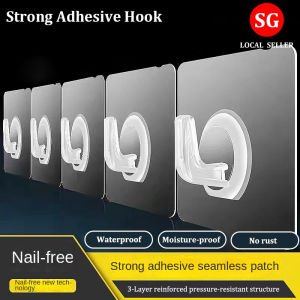 🇸🇬【SG stock】Wall Hook wall Hanger Magic Strong Hook Transparent Strong Adhesive Wall Hooks Self Adhesive Door Wall Hanger Hook Sticky Waterproof Kitchen Bathroom Storage Organizer Rack Stickers Wall Picture Hook