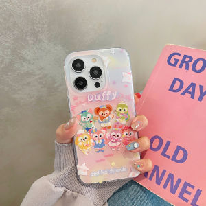 CrashStar Cartoon Cute Glossy Hard Phone Case With Lanyard For iPhone 14 Pro Max 13 Pro Max 12 Pro Max 11 Shockproof Transparent Phone Cover Casing Shell Hot Sale