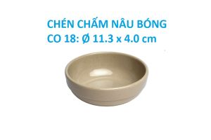 Chén chấm tròn gân melamine nâu bóng CO 18 - Ø 11.3 x 4.0 cm