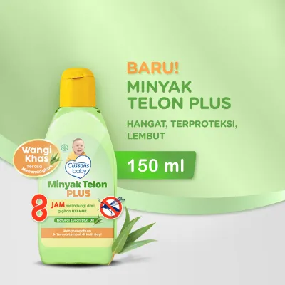 Cussons Baby Telon Oil Plus 150ml - Anti Nyamuk Minyak Telon Menghangatkan Tubuh Bayi