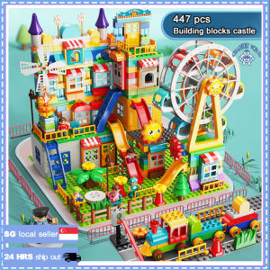 SG Ready Stock Feelo Large Particle Building Blocks Ferris Wheel Slide Theme Playground Splicing