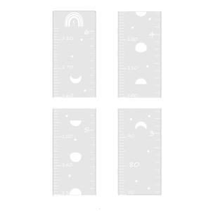 Acrylic Puzzle Mirrored Growth Chart for Children Bedroom Nursery Wall Decors Foldable Height Measuring Mirror Sticker
