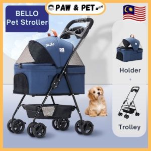 BELLO Original Pet Stroller 2in1 Foldable Design Carrier Holder Outdoor Travel Stroller for Cat & Dog