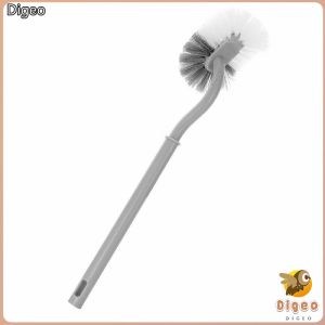 Digeo Long-Handled Toilet Brush Curved Head Soft Bristles Quick Drying Bathroom Corner Cleaning Tools