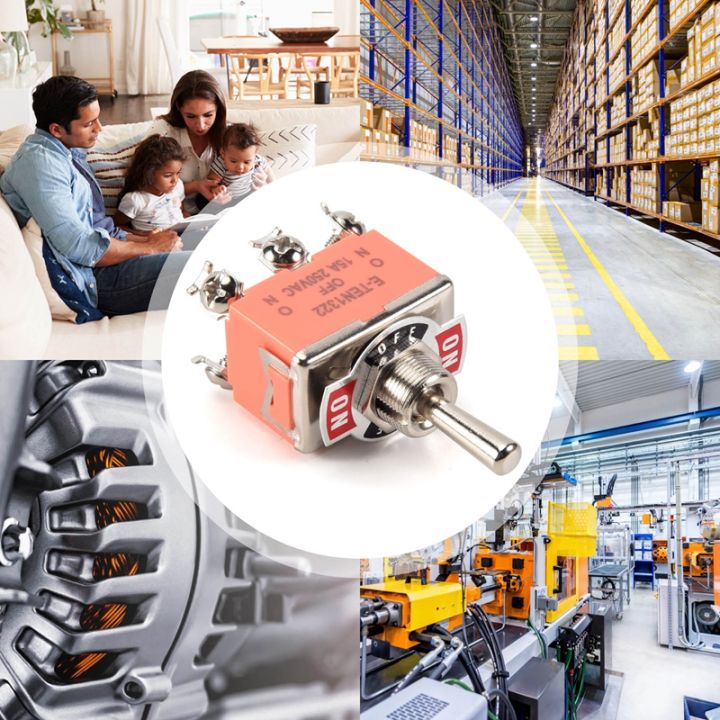 AC 250V 15A Latching 3 Way On-Off-On Single Pole Double Throw Toggle ...