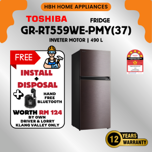 【Free Install】Toshiba Fridge GR-RT599WE-PMY(37) | 490L 2-Door Inverter Refrigerator
