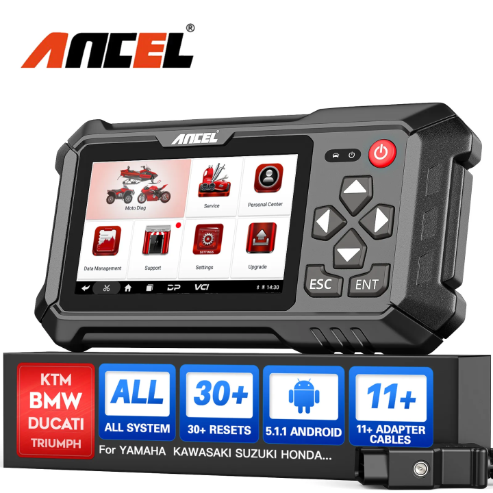 Scan Ktm Ancel MT500 Motorcycle Scanner Full System Diagnosis Tool ABS ECU ...