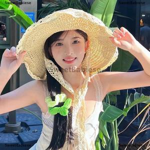[COD] SweetBabiese Ren ren rỗng mũ rơm cho phụ nữ mùa hè bãi biển đi chơi thoáng khí mặt trời bảo vệ Lớn Vành mũ mặt trời