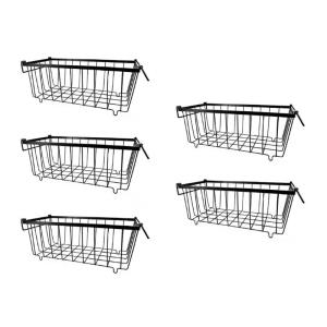 5 Pack Freezer Organizers Stackable Bins Refrigerator Storage Basket Wire Drink Organizer Metal Texture for Meat Fish