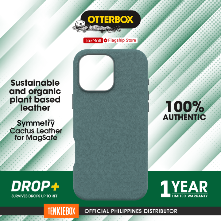 Custodia OtterBox Symmetry Per IPhone 15 Pro Max Con MagSafe – Pelle Di Cactus Verde Sostenibile, Protezione Militare Anti Caduta