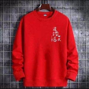 Bisa COD Sweater Keren Crewneck Elegan Kaos Pria Trendy Sweatshirt Kasual Sweter Cowok Baju Kanji
