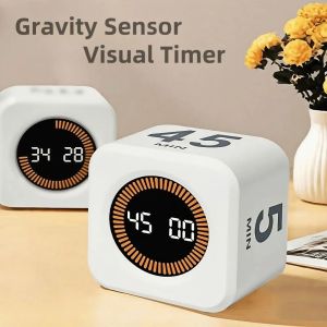 0HOWWUU เซ็นเซอร์แรงโน้มถ่วง ตัวจับเวลาภาพ จอแสดงผลดิจิตอล พร้อมสัญญาณเตือน ตัวจับเวลาทำอาหารในครัว แบบพกพา 0-99 นาที นับถอยหลังแบบพลิกกลับ ตัวจับเวลาการเรียน สำหรับการศึกษาการทำอาหารในครัว