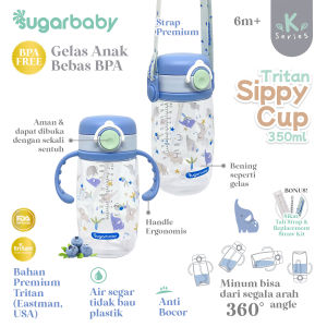 Sugar Baby Tritan Sippy Cup K Series 350ml/Botol Minum Bayi Bebas BPA/Botol Anak Anti Tumpah/Gelas Anak